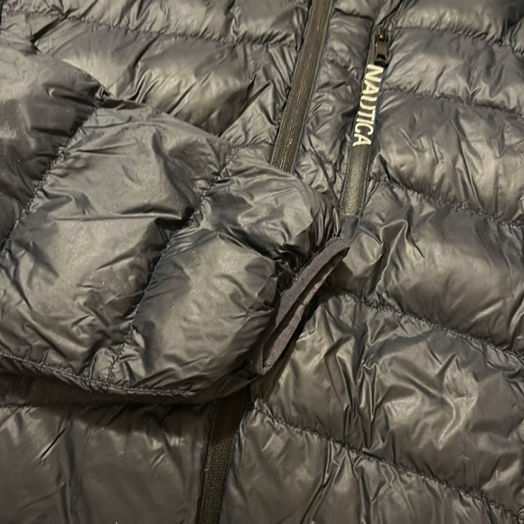 Nautica Blue Puffer Jacket Quilted Design High Collar - Picture 6 of 10